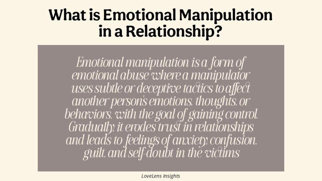 Emotional manipulation meaning in relationships