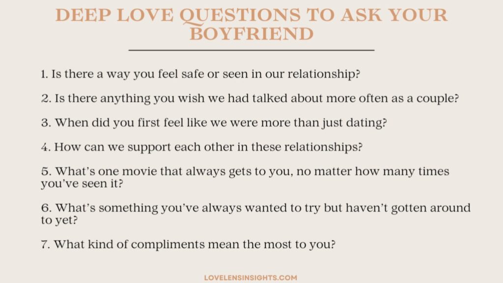Deep questions to ask your boyfriend