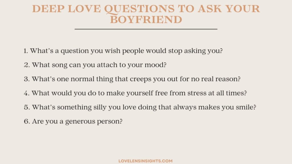 Deep questions to ask your man