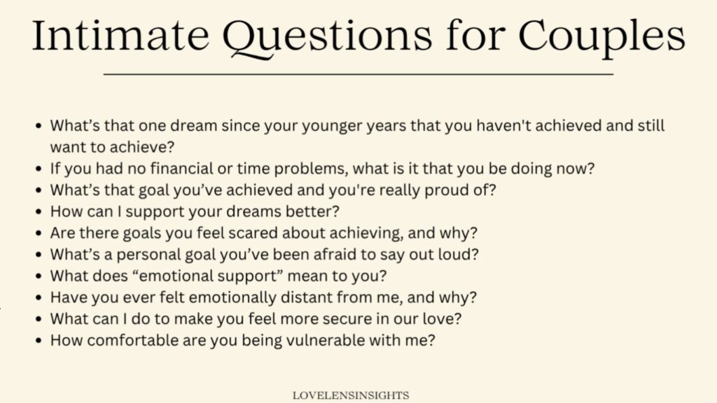 Intimate questions for couples