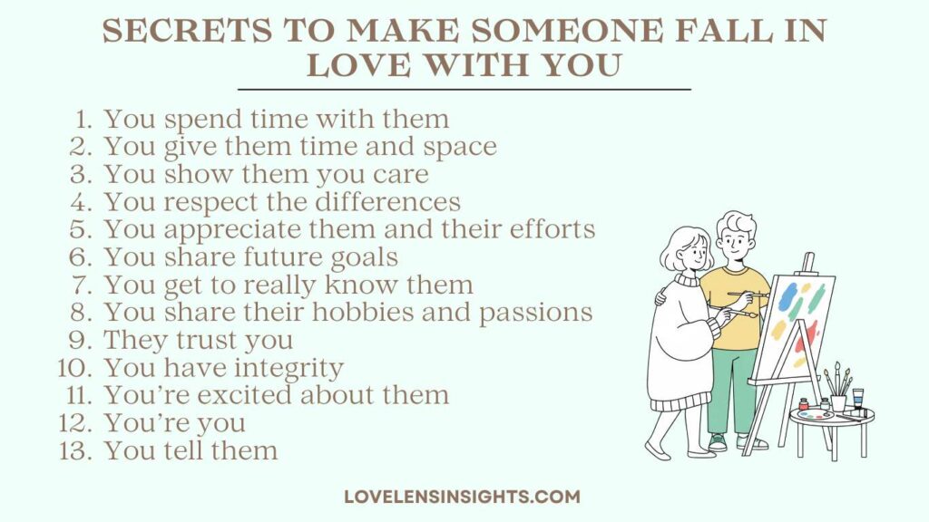 Secrets to falling in love graphics