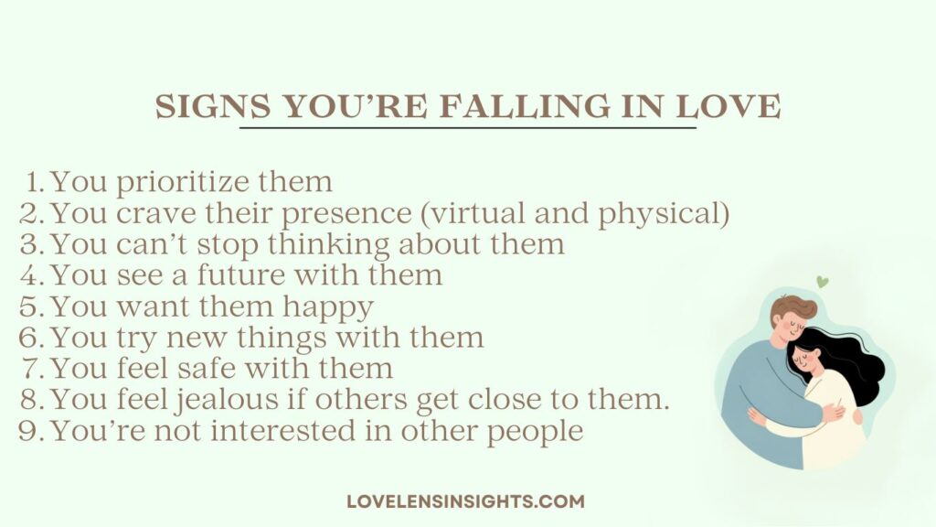 Signs you're falling in love
