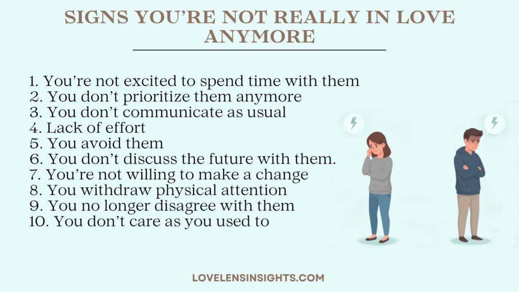 Signs you're not in love anymore