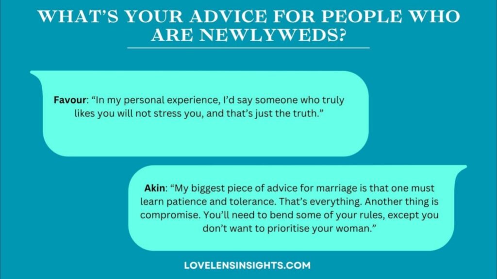 Pieces of advice for newlyweds