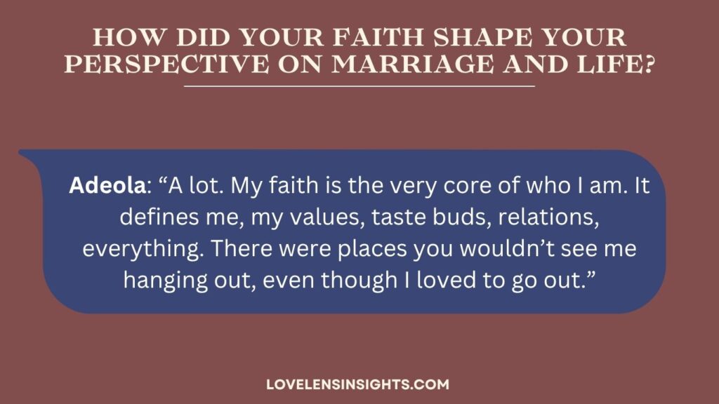 How faith shaped your perspective on marriage