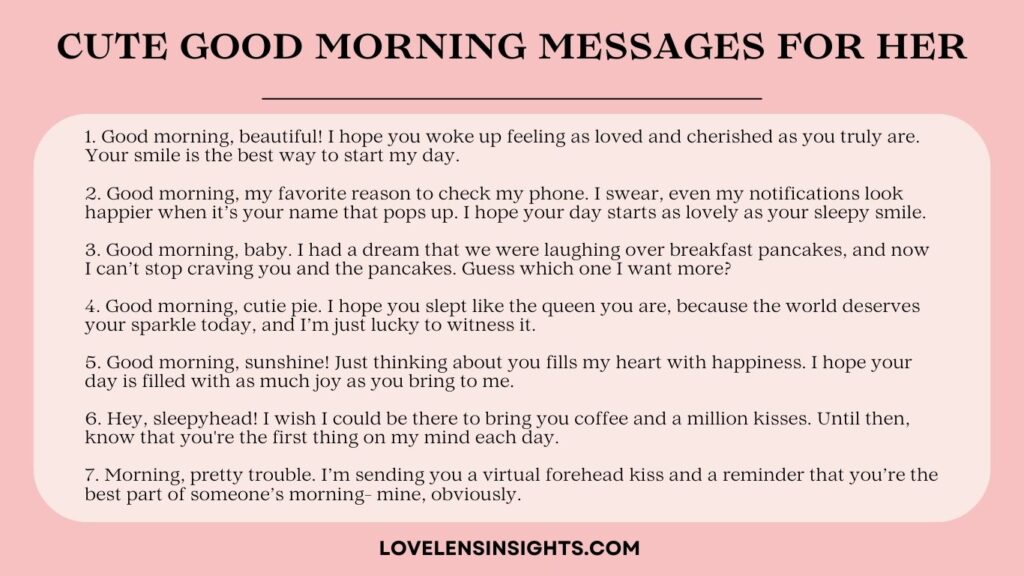 Cute good morning messages for her