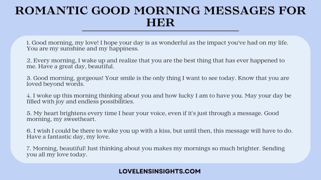 Romantic good morning messages for her