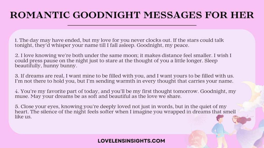 Romantic goodnight love messages for your partner