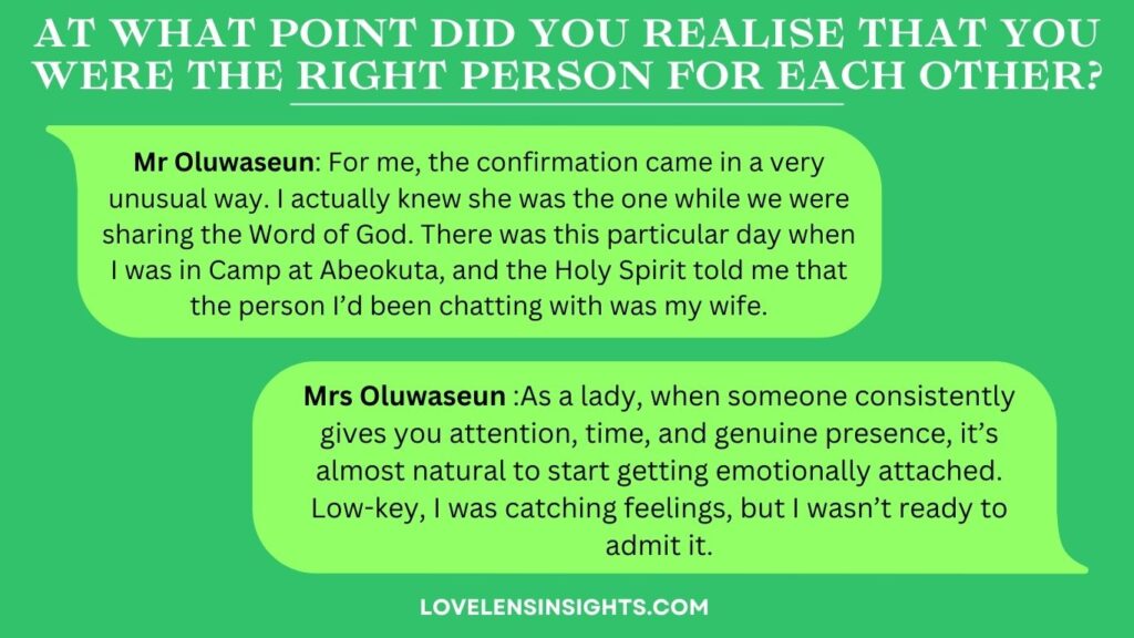 At the moment they knew they were meant for each other