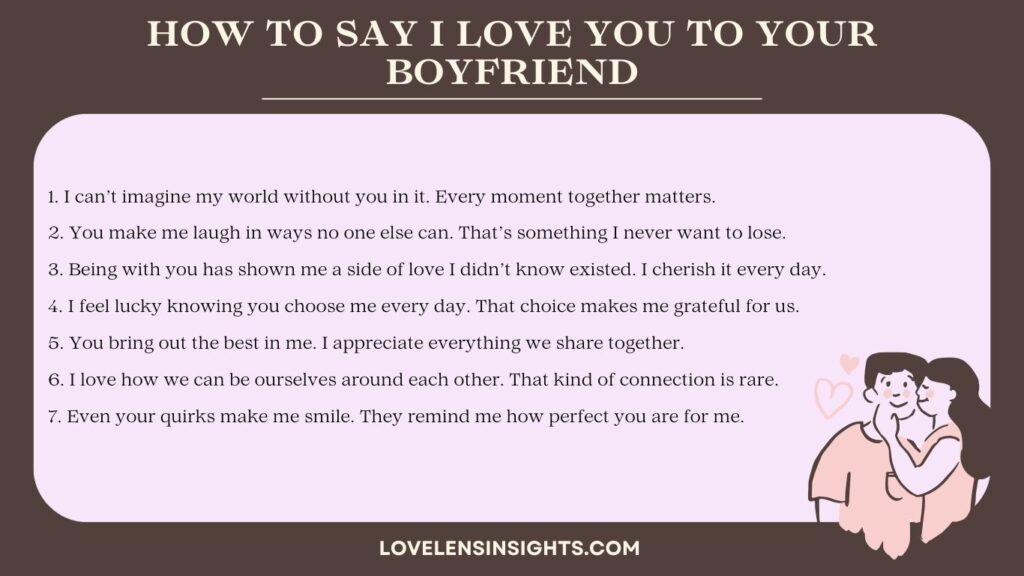 Various ways to tell your boyfriend you love him
