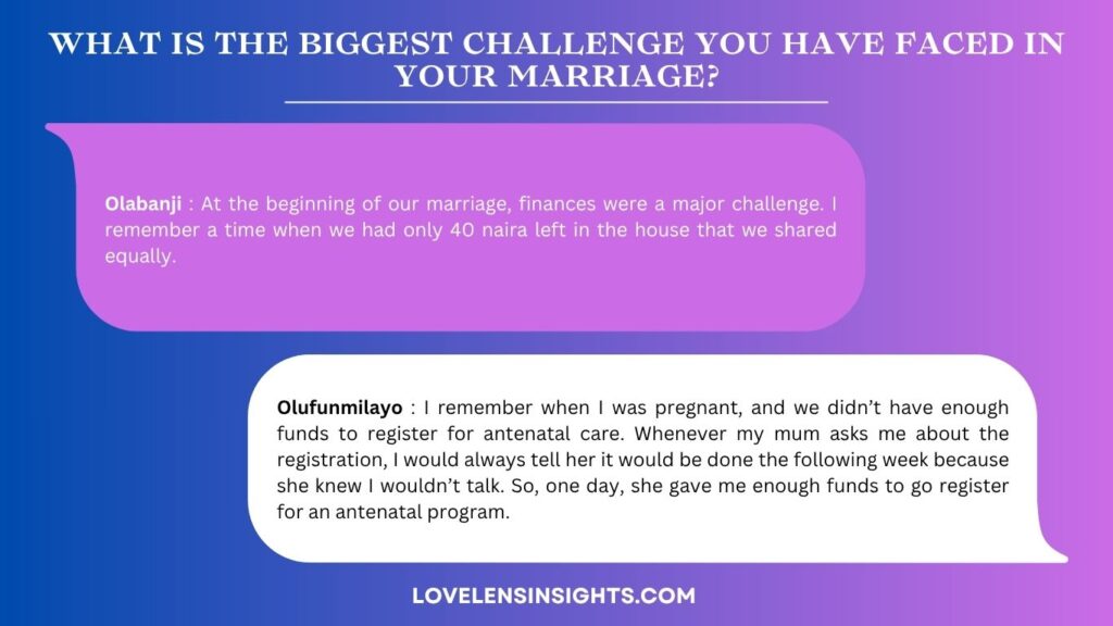 This couple shared their biggest challenge in marriage
