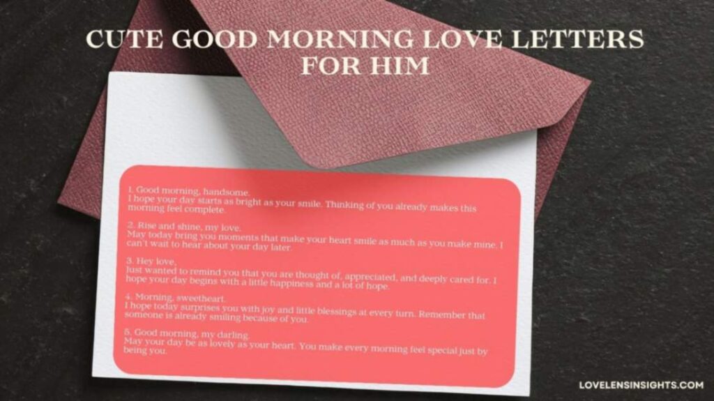 5 Cute good morning love letters for your man
