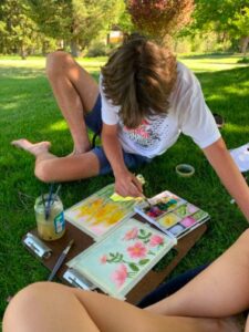 Couples enjoying their painting date