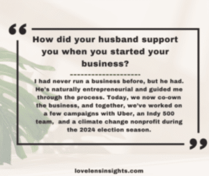 Blair narrates how her husband supported her business